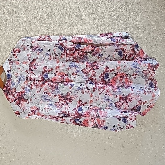 BD COLLECTION FLORAL BUTTON-DOWN SHIRT/TUNIC - Picture 6 of 9